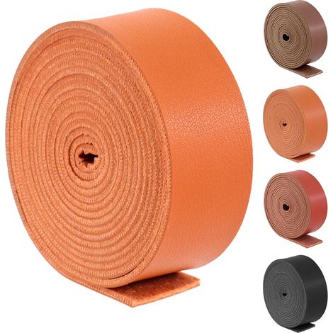 Brown leather strap, 2.5 cm wide, 203.2 cm long, full-grain leather strips, ideal for DIY projects, clothing, jewelry (1/5)