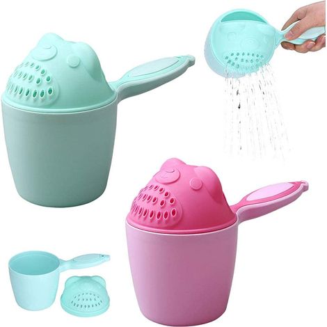 2 gobelets de lavage de cheveux pour enfants, gobelets de rinçage, salle de bain, gobelet d'eau, portables, bobine d'arrosoir, gobelet de rinçage, gobelet de protection des yeux pour les tout-petits ( (1/5)