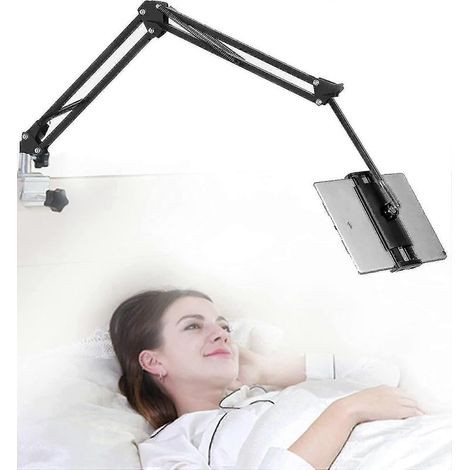 tablet-halterung-furs-bett-verstellbar-und-faltbar-360-drehung-fur-iphone-ipad-handy-tablet-kindle-fire-oder-andere-gerate-von-185-bis-128-218305348 (1/5)
