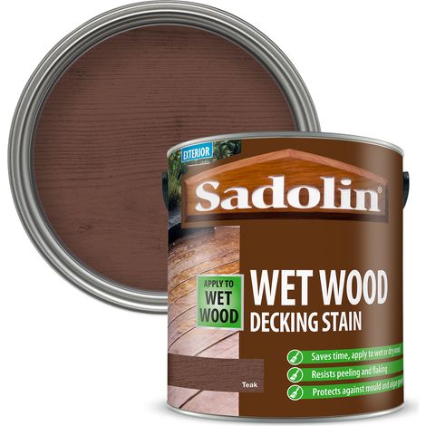 Sadolin Wet Wood Decking Stain - Teak - 2.5L