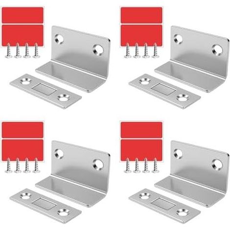 Lot de 4 Aimant Porte Placard,Aimant Adhésif pour Tiroir,Loqueteau Magnétique,Geeignet für Küchenschränke, Kleiderschränke, Schubladen, Türen und Fenster (4x1.6cm) - 4x1.6cm (1/5)