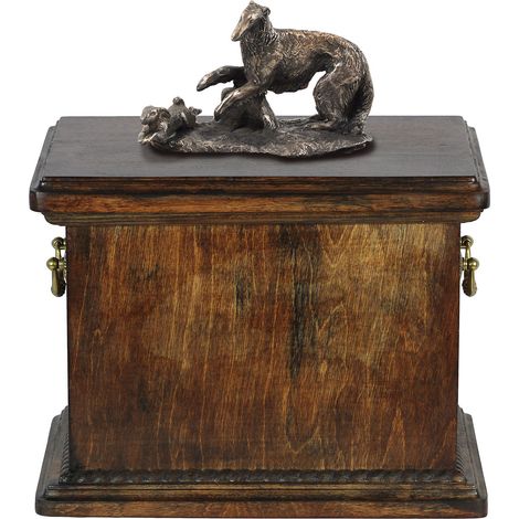 Urne funéraire russe pour chien (Borzoi, Barzoi) - urne avec statuette, élégante urne de style classique par Art-Dog (1/5)