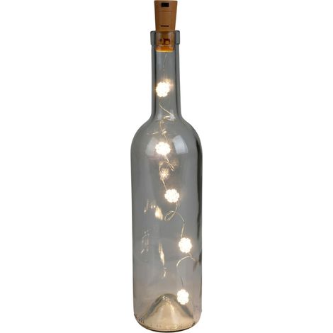 Flaschen-Lichterkette Weihnachten Winter Schneeflocke Korken Flaschenlicht LED warmweiß inkl. Batterie