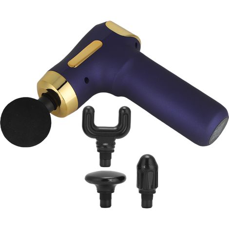 Pistolet de massage musculaire en profondeur avec 4 têtes interchangeables pour soulager les raideurs musculaires (1/5)