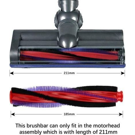 185-mm-Walzenbürste für Dyson V6 DC62 SV03 Staubsauger, Ersatz-Elektrobürstenwalze für Akku-Staubsauger, Ersatzteile für Haushaltsstaubsauger (1/4)