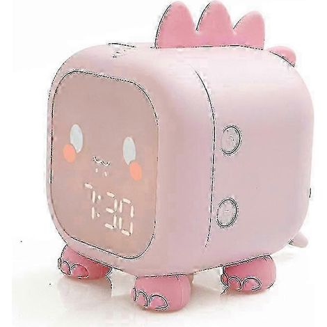 Réveil d'apprentissage du sommeil pour enfants avec affichage de la température - veilleuse de chevet, convient aux chambres de garçons et de filles (rose) CP (1/3)