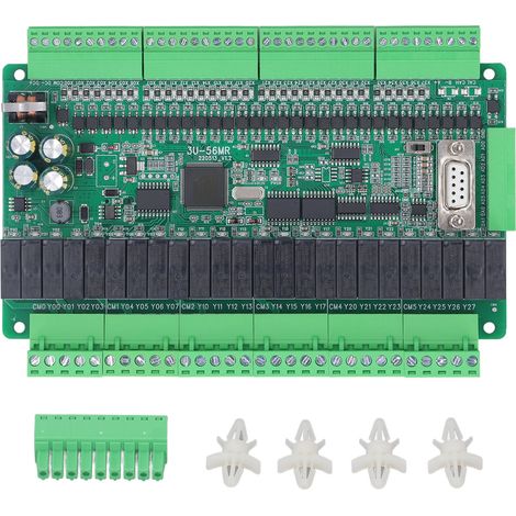 Automate Programmable FX3U 56MR Carte de contrôle industriel 32 entrées 24 sorties relais DC24V compatible écran tactile (1/5)