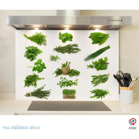 Fond de hotte : Herbier 4 - Verre trempé - 70 cm - 60 cm (1/5)