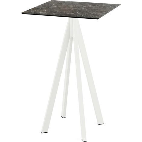 Mange-debout Infinity avec piètement blanc + plateau HPL 70x70 cm - Veba