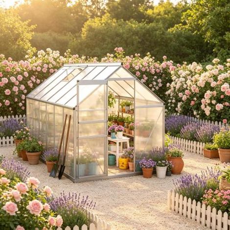 Serre pratique pour plantes, serre de jardin stable, serre accessible Ă pied sur place (1/5)