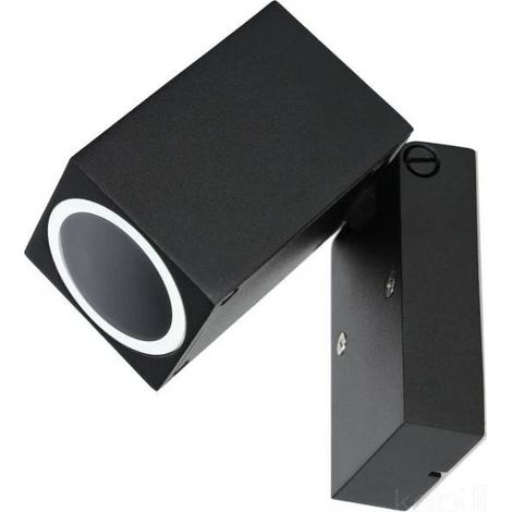 Applique murale orientable noir carré en aluminium 165mm design extérieur pour ampoule GU10 (1/5)