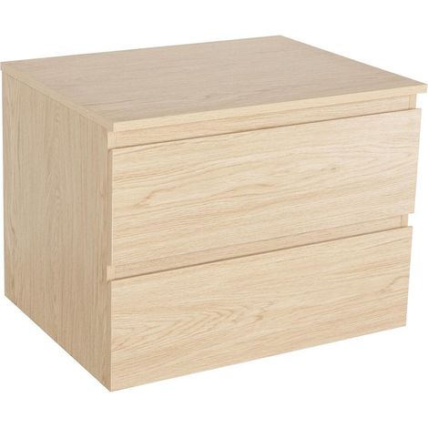 Mob-In – Meuble sous vasque décor chêne 60 cm – MDF + mélamine – Résistant à l'eau – Dimensions : 60x45x46 cm – Montage facile