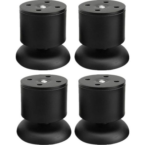 Linghhang – Lot de 4 pieds de meuble réglables 6cm – Acier inoxydable avec tapis en caoutchouc – Installation facile avec vis incluses (1/5)