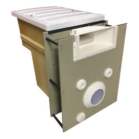 Muro filtrante piscina interrata Filtrinov GS14 con skimmer sfioratore ed elettrolizzatore al sale-Bianco