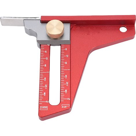 Jauge de hauteur pour scie circulaire sur table, règle de mesure en pouces, outil de mesure de hauteur pour bois à domicile, avec aimant, 0-2 pouces (1/5)