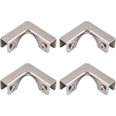 Lot de 4 Connecteur en verre, Acier laminé à froid, Angle 90 degrés, Épaisseur 6-10mm, Pour aquarium, Vitrine, Bricolage (1/5)