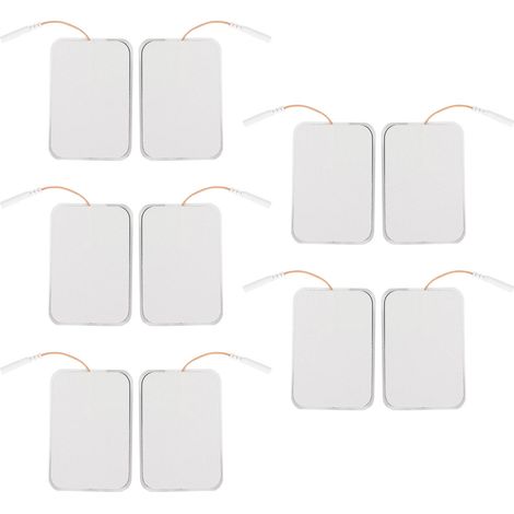 10 électrodes autocollantes rectangulaires pour appareil TENS - Pads de rechange 2,5 mm (1/5)