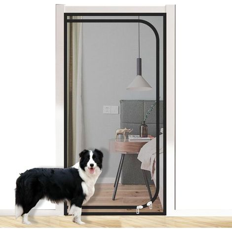 Moustiquaire sur mesure pour portes, moustiquaire de porte amovible, adaptée au salon et à la chambre pour empêcher les mouches d'entrer (largeur × hauteur : 70 × 200 cm) (1/3)
