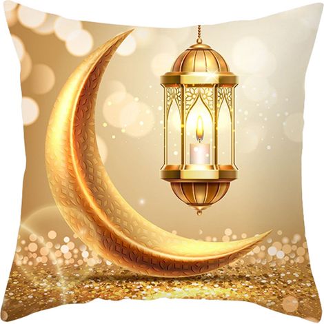 (LTD443-4) Kissenbezug „Goldener Mond“, dekoratives Amazon-Kissen für Wohnzimmer, Sofa, Bett oder Kopfteil (1/2)