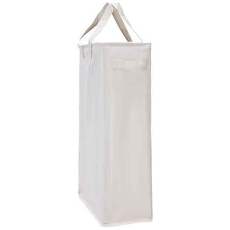 Panier à linge étroit en tissu Oxford 600D – Poignée renforcée pour transport facile – Pliable pour rangement optimal – Blanc cassé