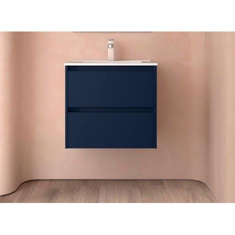 BALTIC Unterschrank 600 2 Schubladen + Waschbecken Blue Satin (1/4)