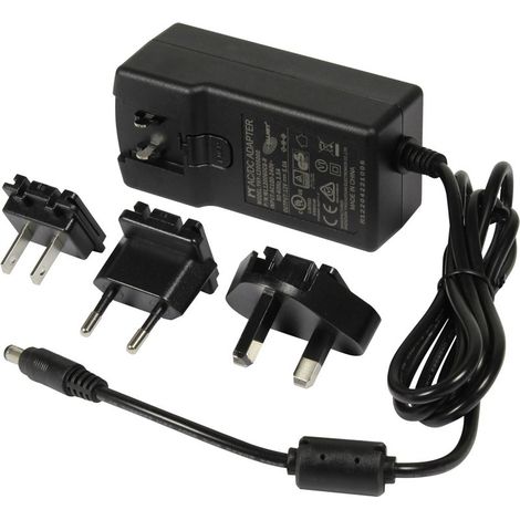 Z ALLNET Fuente de alimentación de repuesto 12V/5A Tipo EU Negra con adaptador EU, US, UK
