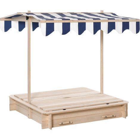 Sandkasten Sandkiste Aus Holz Für Garten Sandkasten Mit Dach Felix Kindersandkasten Mit Dach Verstellbar Tannenholz 3-7 Jahren Natur
