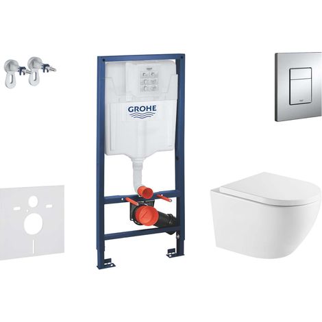 Grohe Rapid SL - Set de bâti-support, cuvette Oudee et abattant softclose, plaque de déclenchement Skate Cosmopolitan, chrome SANI11BA1110