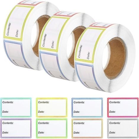 1500 etichette autoadesive per barattoli, etichette per la data di scadenza degli alimenti, etichette per congelatore per cucine, ristoranti, negozi di alimentari, mercati (25 x 40 mm) (1/4)