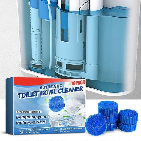 Lot de 10 pastilles nettoyantes pratiques pour cuvette de toilettes - Entretien facile pour les utilisateurs pressés (1/4)