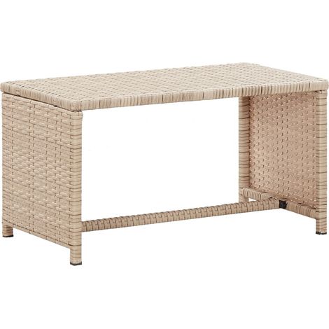 Table basse Beige 70x40x38 Résine tressée (1/5)
