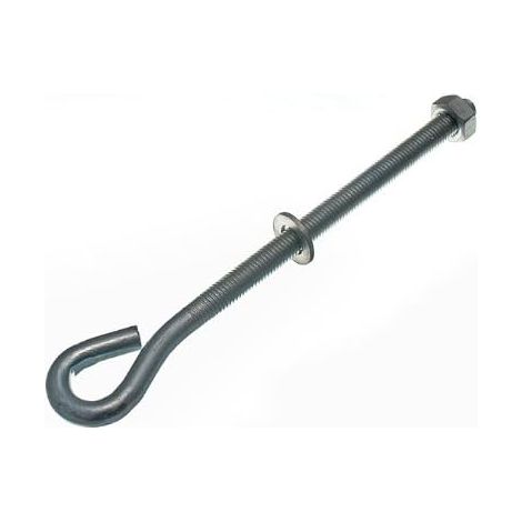 Lot de 10 boulons à œillets avec écrous et rondelles M10 x 200 mm (1/2)
