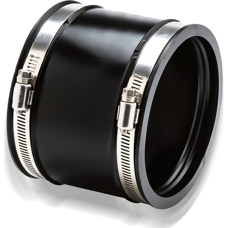 Raccord flexible en caoutchouc avec deux pinces en acier inoxydable, manchon flexible réducteur de bruit pour ventilateur tubulaire, connecteur de tuyau pour ventilateur tubulaire, pour raccordement (1/5)