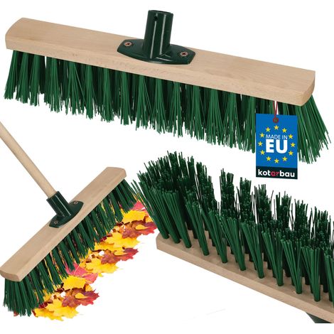 KOTARBAU® Balai Brosse - Bois de Hêtre - 40 cm - Vert - Balai Extérieur - Brosse pour Terrasse - Poils Durs - Sans Manche (1/5)