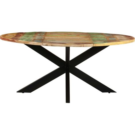Maison Exclusive - Esstisch Rund 175x75 cm Altholz Massiv