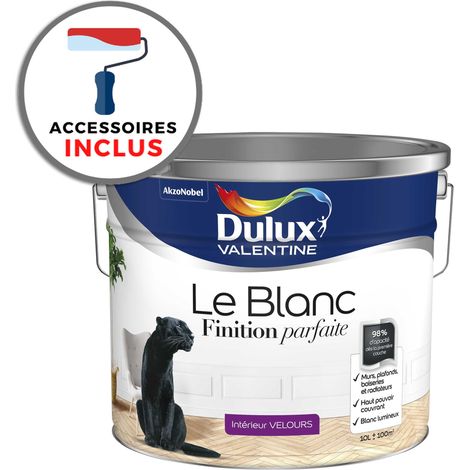Peinture + accessoires Finition Parfaite Dulux Valentine Velours Blanc 10 L (1/5)