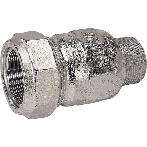 Gebo Verschraubung Temperguss-Verbinder 1 1/2'' x 1 1/2'' AG verzinkt für Stahlrohre 01.150.00.05