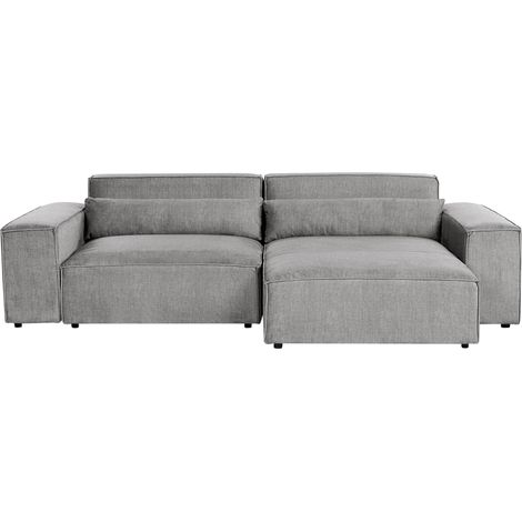 Moderno sofá esquinero modular 2 plazas tapizado de tela gris izquierdo Hellnar (1/5)