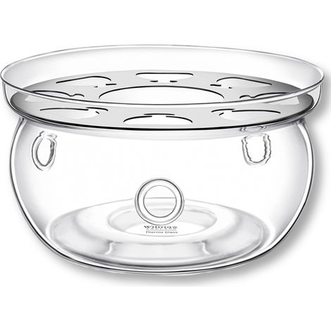 Wilmax Scalda caffè e tè in vetro borosilicato mantiene calde le bevande in posizione verticale, lavabile in lavastoviglie, stabile, idea regalo, adatto a tutte le teiere