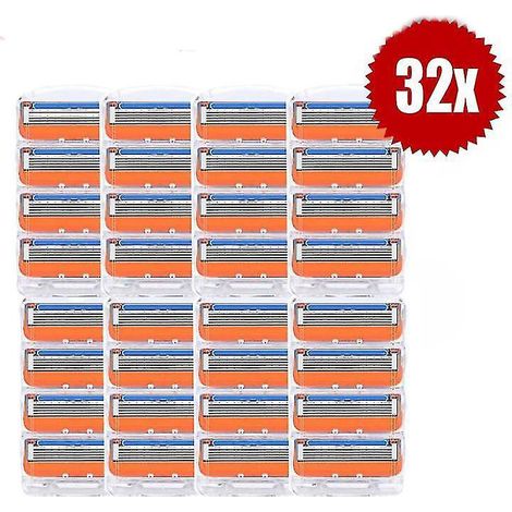 32 lames de rasoir 5 couches compatibles avec le rasoir Gillette Fusion pour homme (1/5)