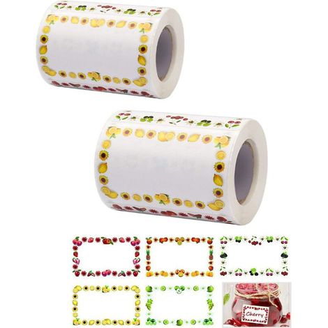 2 rouleaux/500 pièces étiquettes de pot de même couleur, étiquettes de congélateur de nourriture étiquettes auto-adhésives de bocal de confiture 53cm