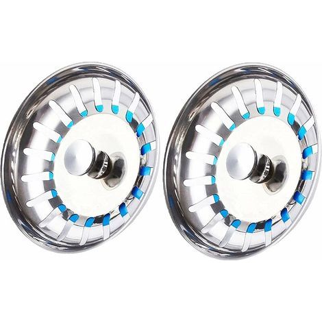 Filtre Évier Cuisine, 2 Pièces Bouchon Évier Taille Acier Inoxydable 80mm de Drainage Poreux Facile (1/5)