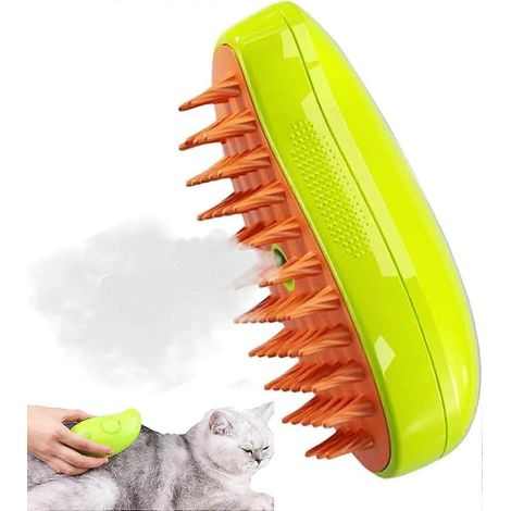 Dampfbürste für Katzen, 3-in-1-Dampfbürste für Katzen, selbstreinigende Bürste zur Entfernung von Katzenhaaren, selbstreinigende Dampfbürste für Katzen