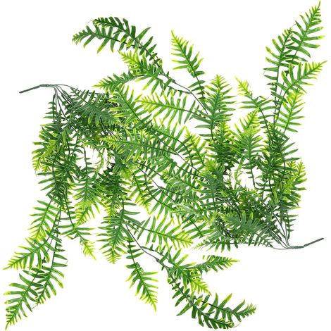 Décoration Murale 2pcs Plantes Artificielles Suspendues en PE Vert, Forme Réaliste, Ajoutant Fraîcheur et Vitalité pour Salon ou Vitrine (1/5)