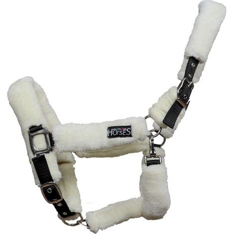 Full, Azzurro: Cavezza in nylon Horses Soft Fluffi con rivestimento in morbido pelo (1/5)