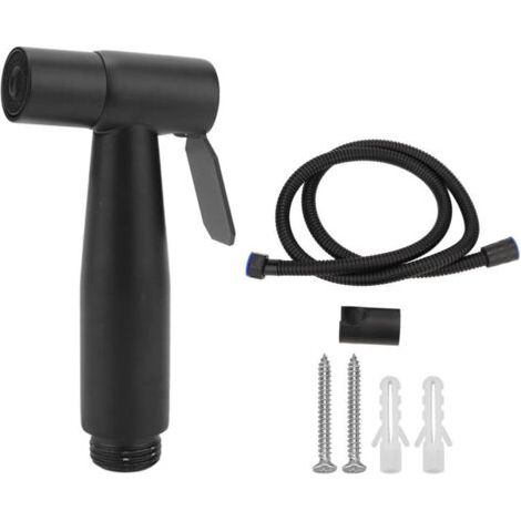 BUNTHAUS Douchette de bidet pour WC – Acier inoxydable 304 noir – Avec support mural et flexible 1,2 m