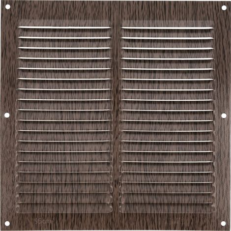 Grille de ventilation carrée en Aluminium Grilles d'aération pour sortie d'air Idéal pour plafond de cuisine et de salle de bain Dimensions : 200 x 200 mm Couleur: Wengue (1/5)