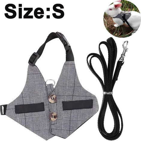 Harnais Pour Lapin - Laisse Extensible En Coton - Ajustable Pour Activités Extérieures - S M L (1/5)