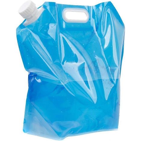 Sac de rangement pliable de 10 L pour gourde, idéal pour le camping, la randonnée, les pique-niques et les barbecues. Transparent et bleu.-AquaForge (1/5)