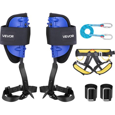 Griffe Élagage Charge 159 kg Grimpette Élagage Hauteur Réglable 40-49,5 cm Crampons d'Escalade d'Arbres Éperons Escalade Acier pour Cueillette de Fruits, avec Sangles Auto-agrippantes, Harnais (1/5)